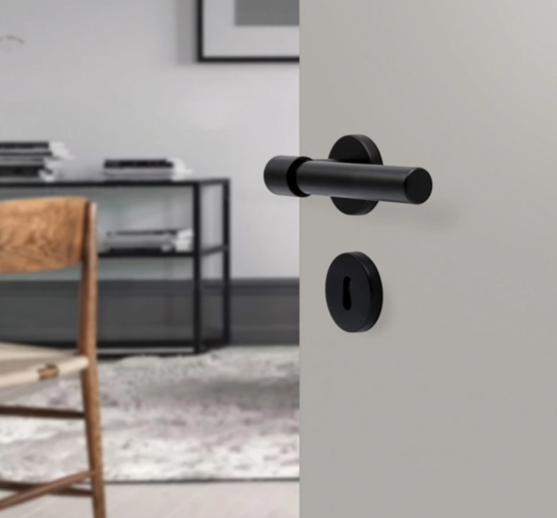 Door Handle Helix 200 Plain - Svartur
