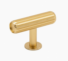 Load image into Gallery viewer, Knob T Rille - Brushed brass