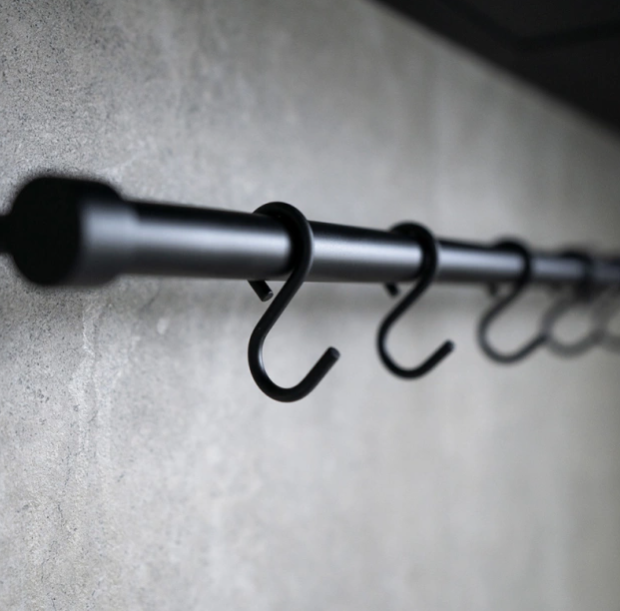 Kitchen rail Aveny - 600mm - Complete - Matt black