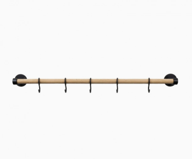 Kitchen rail Aveny - 600mm - Complete - Oak/Matt black