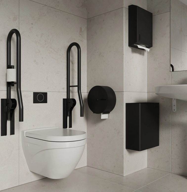Toilet paper holder Jumbo Stay - Matt black