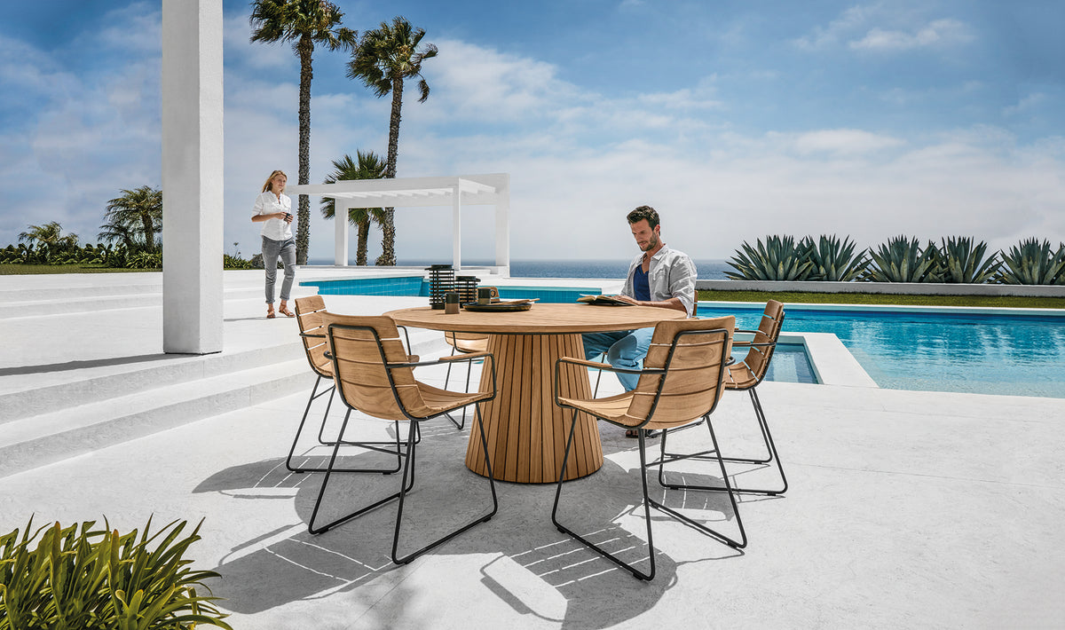 Whirl Teak 150cm Round Dining Table